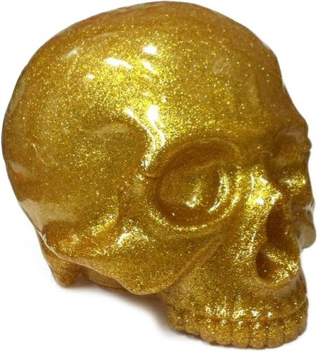 1/1 Skull Head - Gold Glitter figure by Secret Base, produced by Secret Base. Front view.