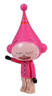 Pink Sleep Icebot figure by Dalek, produced by Kidrobot. Front view.