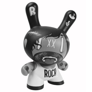 Le Dead Plastique Dunny figure by Matthieu Bessudo (Mcbess), produced by Kidrobot. Front view.