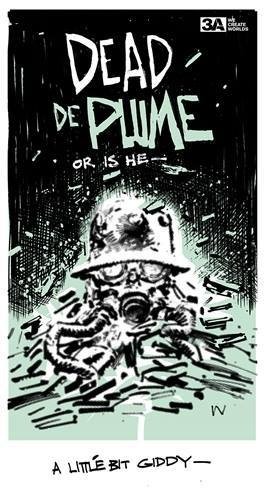 Dead De Plume figure by Ashley Wood, produced by Threea. Front view.