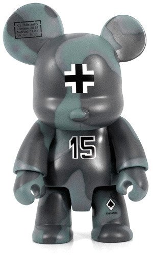 Taipei Toy Festival Nightfighter Bear figure by Frank Kozik, produced by Toy2R. Front view.