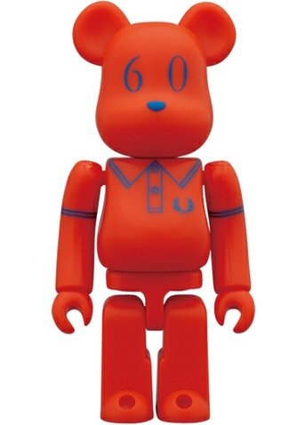 Fred Perry 60th Anniversary Be@rbrick 100% - Beams Ver. figure by Fred Perry, produced by Medicom Toy. Front view.