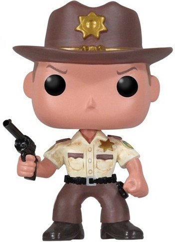 Rick Grimes figure, produced by Funko. Front view.