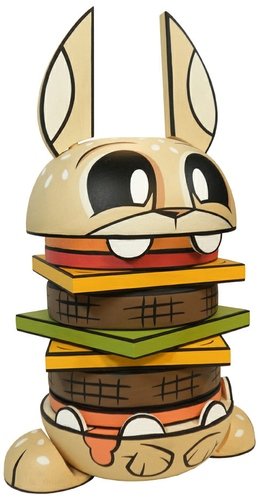 Burger Bunny figure by Joe Ledbetter, produced by The Loyal Subjects. Front view.