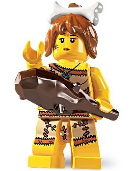 Cave Woman figure by Lego, produced by Lego. Front view.