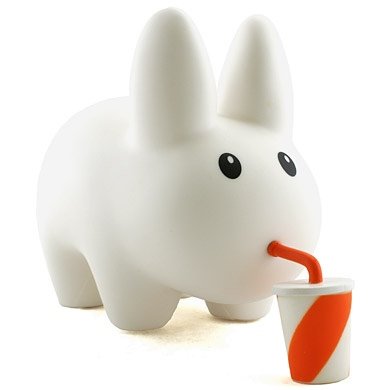 labbit figure by Frank Kozik, produced by Kidrobot. Front view.