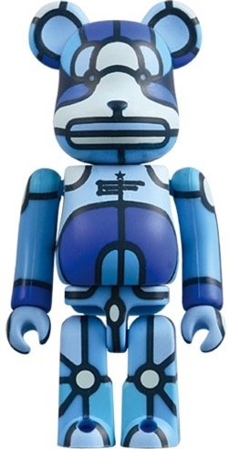 X-LARGE x Flores Be@rbrick 100% figure by David Flores, produced by Medicom Toy. Front view.