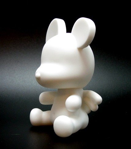 Baby Qee Angel Bear figure, produced by Toy2R. Front view.