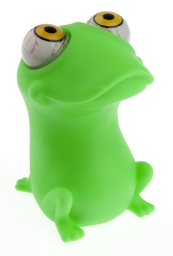 Stress Reliever Eye Popping Frog figure. Front view.