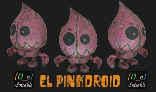 El Pinkdroid figure by Sotsable, produced by Artoyz Originals. Front view.