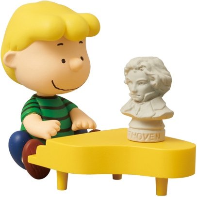 Schroeder & Piano - UDF No.184 figure by Charles M. Schulz, produced by Medicom Toy. Front view.