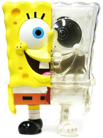 X-ray SpongeBob SquarePants figure by Stephen Hillenburg, produced by Secret Base. Front view.