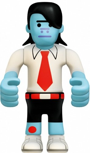 Student figure by Eboy, produced by Kidrobot. Front view.