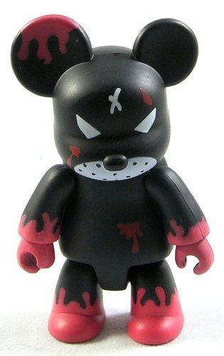 Redrum Black and Red figure by Frank Kozik, produced by Toy2R. Front view.