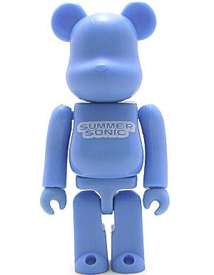 Summer Sonic 2001 Be@rbrick 100% - Blue figure, produced by Medicom Toy. Front view.