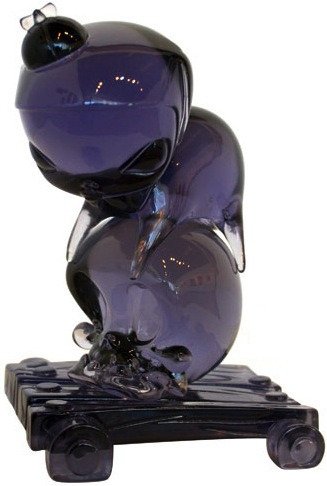 Jack & Lucky - Clear Purple figure by Brandt Peters X Kathie Olivas, produced by Circus Posterus. Front view.