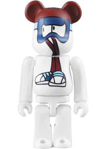 Medicom x Stussy x REAS - Wayback Throwback 2009 Be@rbrick 100% figure by Reas, produced by Medicom Toy. Front view.