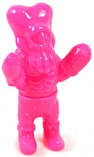 Mini Alien Xam - Unpainted Neon Pink figure by Mark Nagata, produced by Max Toy Co.. Front view.