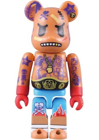 Tokidoki Fighter Be@rbrick 100% figure by Simone Legno (Tokidoki), produced by Medicom Toy. Front view.