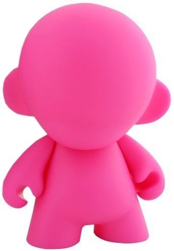 Mini Munny - Pink DIY figure, produced by Kidrobot. Front view.