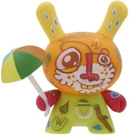 Rain dunny figure by Jon Burgerman, produced by Kidrobot. Front view.