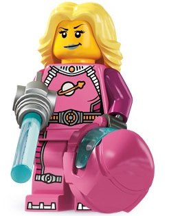 Intergalactic Girl figure by Lego, produced by Lego. Front view.