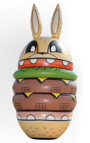 Burger Bunny Bop Bag figure by Joe Ledbetter, produced by The Loyal Subjects. Front view.