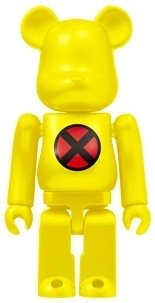 X-Men Logo Be@rbrick 100% figure by Marvel, produced by Medicom Toy. Front view.
