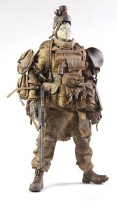 Sand Devil 666th Grunt figure by Ashley Wood, produced by Threea. Front view.