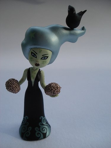 zombirella figure by Tara Mcpherson, produced by Kidrobot. Front view.