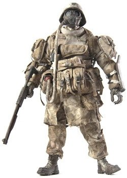Deep Powder Corp Grunt figure by Ashley Wood, produced by Threea. Front view.
