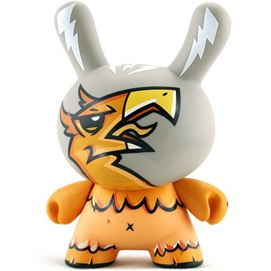 Griffin figure by Joe Ledbetter, produced by Kidrobot. Front view.