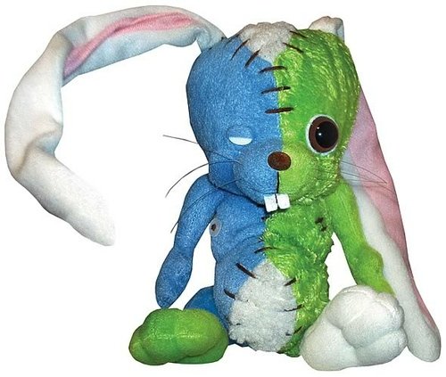 Harm (blue/green) figure by Alex Pardee, produced by Rock America. Front view.