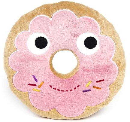 Yummy Donut Plush 12 figure by Heidi Kenney, produced by Kidrobot. Front view.