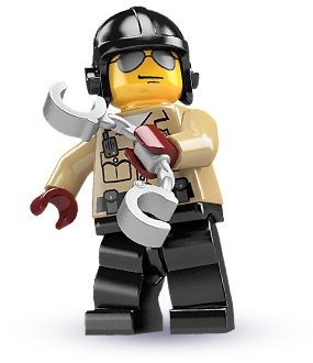 Traffic Cop figure by Lego, produced by Lego. Front view.