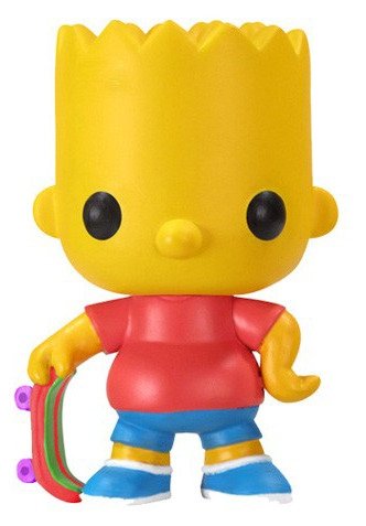 Bart Simpson figure by Matt Groening, produced by Funko. Front view.