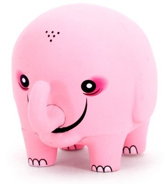Elie the Elephant figure by Ryan Bubnis, produced by Kidrobot. Front view.