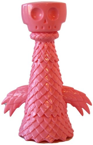 Dokuwashi - Unpainted Pink  figure by Brian Flynn, produced by Super7. Front view.
