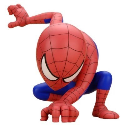 Spiderman figure by Marvel, produced by Happinet. Front view.