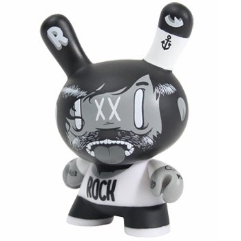 Le Dead Plastique Dunny figure by Matthieu Bessudo (Mcbess), produced by Kidrobot. Front view.