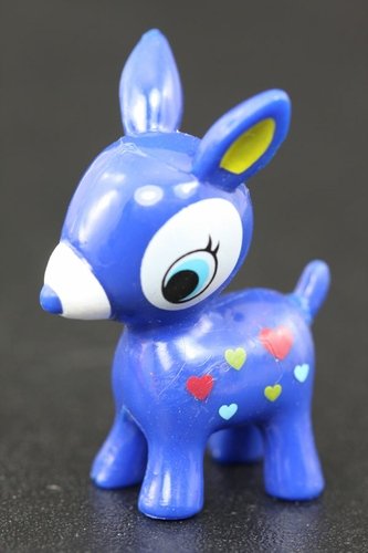 Blue Puchi Babie Deer  figure, produced by Prime Nakamura. Front view.