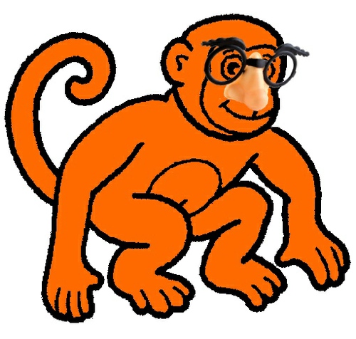 Orange Monkey with Funny Glasses, unpainted