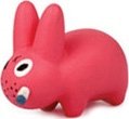 Pink Labbit figure by Frank Kozik, produced by Kidrobot. Front view.