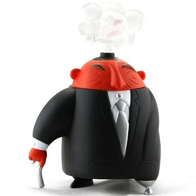 The Boss figure by Nathan Jurevicius, produced by Kidrobot. Front view.