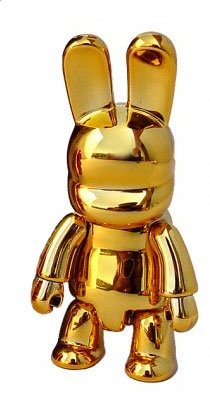 Metallic Bunny Qee  figure, produced by Toy2R. Front view.