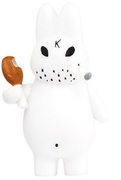 Mini Smorkin Labbit figure by Frank Kozik, produced by Kidrobot. Front view.