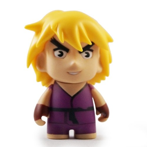 Ken (Purple) figure by Capcom, produced by Kidrobot. Front view.