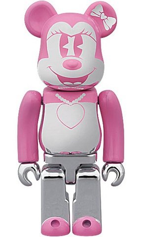 Babbi Valentine 2011 (Minnie Mouse Special) Be@rbrick 100% figure, produced by Medicom Toy. Front view.
