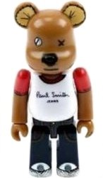 Paul Smith Be@rbrick 100% figure by Paul Smith, produced by Medicom Toy. Front view.
