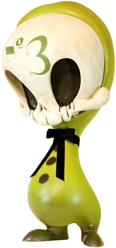 Chartruese No 3 Mega Skelve figure by Brandt Peters X Kathie Olivas, produced by Circus Posterus. Front view.